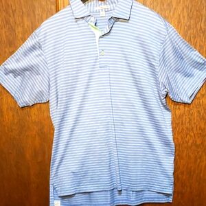 Peter Millar Blue Striped Men's Shirt, size M.